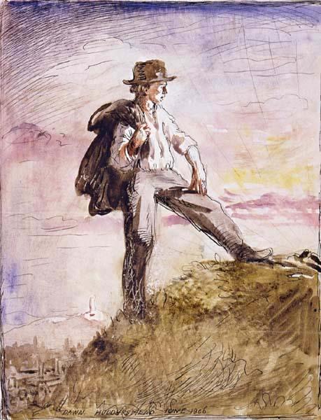 Sir William Orpen Self-Portrait in the hills above Huddersfield Spain oil painting art